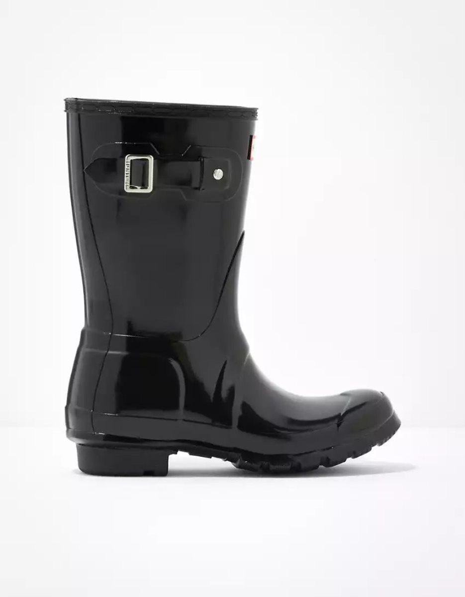 Bottes American Eagle Hunter Original Corta Gloss Rain Noir Femme | NNY-25056882